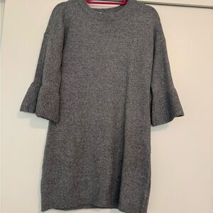 Bell sleeve Heather Gray Sweater Dress